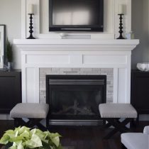 white wooden fireplace|Pinckney Green