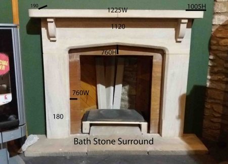 reduced Bath stone surround fire