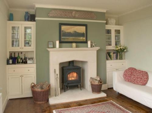 Country Tudor Style fireplace